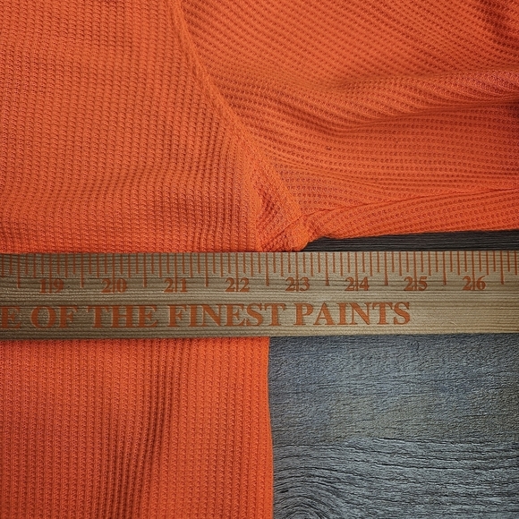 Wrangler Workwear Men's XL Waffle Print Thermal Long Sleeve XL Bright Orange - Picture 6 of 8